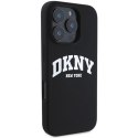 Etui DKNY Silicone White Printed Logo MagSafe na iPhone 16 Pro - czarne