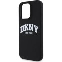 Etui DKNY Silicone White Printed Logo MagSafe na iPhone 16 Pro - czarne