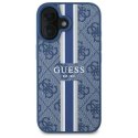 Etui Guess 4G Printed Stripes MagSafe na iPhone 16 - niebieskie