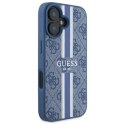 Etui Guess 4G Printed Stripes MagSafe na iPhone 16 - niebieskie