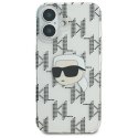 Etui Karl Lagerfeld IML Karl Head Electroplated na iPhone 16 - przezroczyste