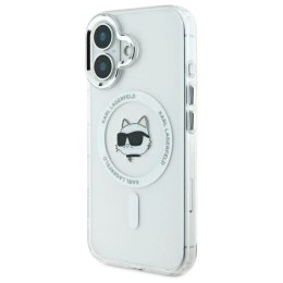 Etui Karl Lagerfeld IML Metal Choupette Head MagSafe na iPhone 16 Plus - białye