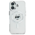 Etui Karl Lagerfeld IML Metal Choupette Head MagSafe na iPhone 16 Plus - białye