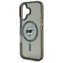 Etui Karl Lagerfeld IML Metal Choupette Head MagSafe na iPhone 16 Plus - czarne