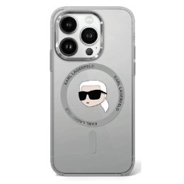 Etui Karl Lagerfeld IML Metal Karl Head MagSafe na iPhone 16 Plus - czarne