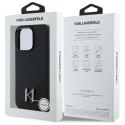 Etui Karl Lagerfeld Silicone Shadow Metal Initial MagSafe na iPhone 16 Pro Max - czarne