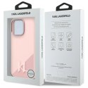 Etui Karl Lagerfeld Silicone Shadow Metal Initial MagSafe na iPhone 16 Pro Max - różowe