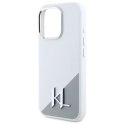 Etui Karl Lagerfeld Silicone Shadow Metal Initial MagSafe na iPhone 16 Pro - białe