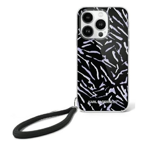 Etui Karl Lagerfeld Zebra With Cord na iPhone 16 - fioletowe