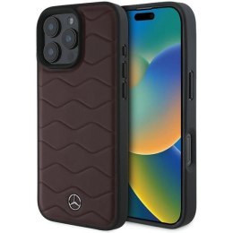 Etui Mercedes MB Waves Leather na iPhone 16 Pro Max - czerwone