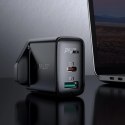 Acefast ładowarka sieciowa (wtyczka UK) USB Typ C / USB 32W, PPS, PD, QC 3.0, AFC, FCP czarny (A8 black)