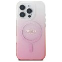 Etui Guess IML Glitter Gradient MagSafe na iPhone 16 Pro Max - różowe