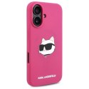 Etui Karl Lagerfeld Silicone Choupette Head Print MagSafe na iPhone 16 - fuksja