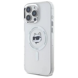 Etui Karl Lagerfeld IML Metal Choupette Head MagSafe na iPhone 16 Pro - białe