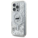 Etui Karl Lagerfeld Liquid Glitter Choupette Head Magsafe na iPhone 16 Pro Max - przezroczyste