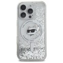 Etui Karl Lagerfeld Liquid Glitter Choupette Head Magsafe na iPhone 16 Pro Max - przezroczyste