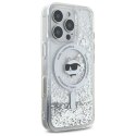 Etui Karl Lagerfeld Liquid Glitter Choupette Head Magsafe na iPhone 16 Pro Max - przezroczyste