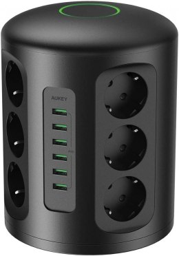 AUKEY PA-S14 PowerHub XL stacja ładująca 6xUSB | 12x gniazdka zasilania | LED