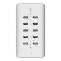 10-PORT USB-CHARGING STATION/120W 2.4A PER PORT WHITE