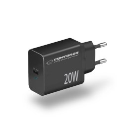 ESPERANZA ŁADOWARKA SIECIOWA 20W USB-C PD CZARNA EZC104K