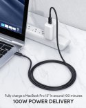 AUKEY CB-CD23 Ultraszybki kabel USB C - USB C | 1m | TPE | 100W | 5A 20V | 4K60Hz | 10Gbps