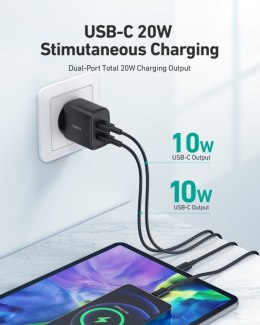 AUKEY PA-R1S ładowarka sieciowa 2xUSB-C 3.0 20W 6A