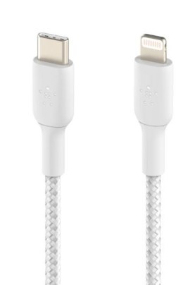 Belkin Kabel Braided USB-C Lightning 2m biały