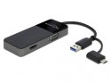 Delock Adapter USB-A + USB-C 3.0 - HDMI 4K + VGA M/F na kablu 12cm Czarny