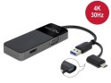 Delock Adapter USB-A + USB-C 3.0 - HDMI 4K + VGA M/F na kablu 12cm Czarny