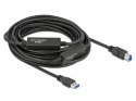 Delock Kabel USB-A - USB-B 3.1 Gen 1 10m aktywny Czarny