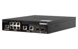 Qnap QSW-M2106PR-2S2T, 6 port 2.5Gbps, 2 ports 10GbE SFP+, 2 ports 10GbE RJ45, max PoE up to 310W, managed switch, half-rackmoun