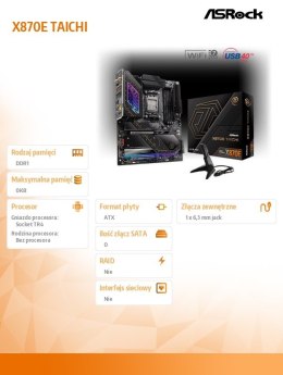 ASRock Płyta główna X870E TAICHI AM5 4DDR5 M.2 EATX