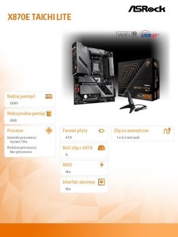 ASRock Płyta główna X870E TAICHI LITE AM5 4DDR5 M.2 EATX