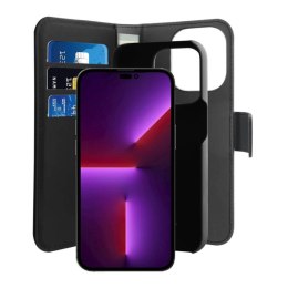 Puro Eco-leather detachable wallet case with horizontal flip+3compartments+1pocket+standup+magnetic flap for iPhone 14 Pro Max, 