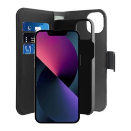 Puro Eco-leather detachable wallet case with horizontal flip+3compartments+1pocket+standup+magnetic flap for iPhone 14/13, black