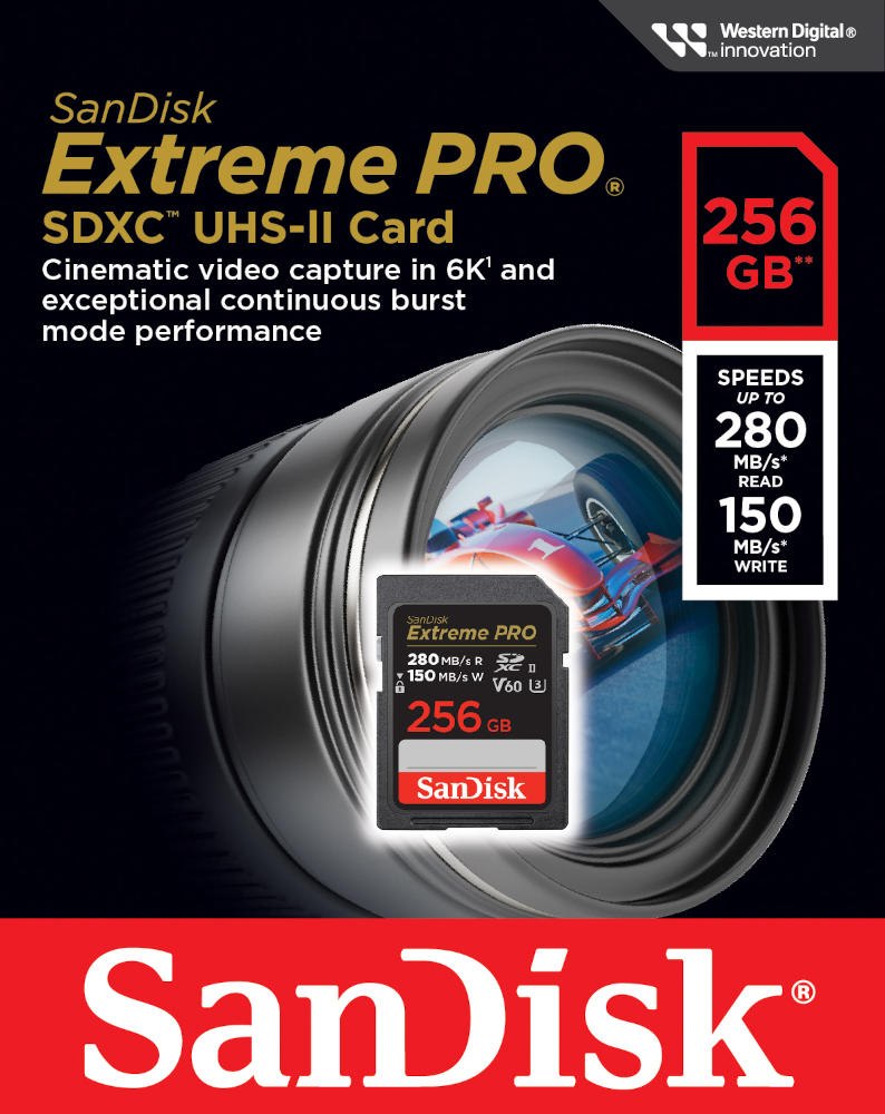 KARTA SANDISK EXTREME PRO SDXC 256GB - 280/150 MB/s V60 UHS-II